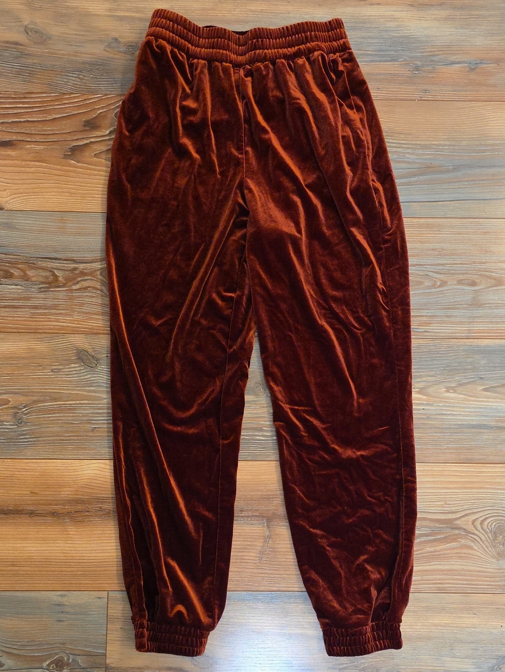 Womens Velvet Lounge Pants in Burnt Orange